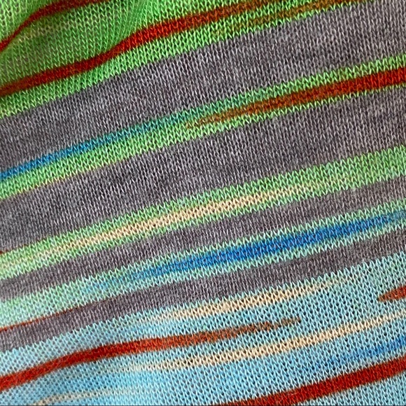 JohnPaulRichard Colorful Striped Tie Front Knit Sweater/Top - Picture 9 of 11